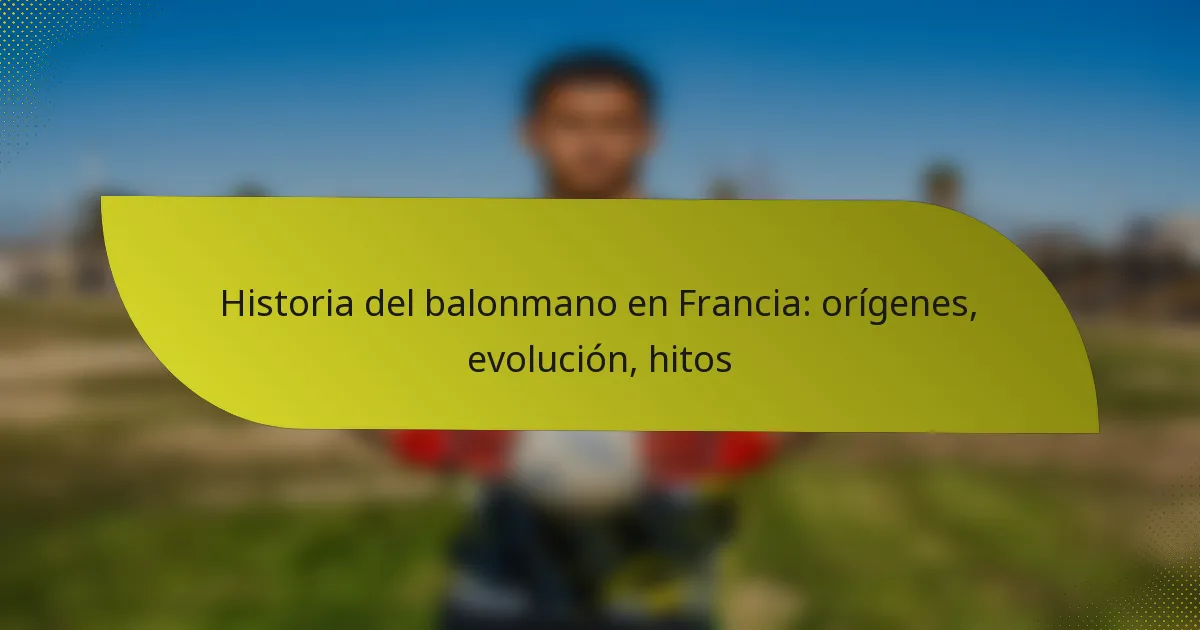 Historia del balonmano en Francia: orígenes, evolución, hitos