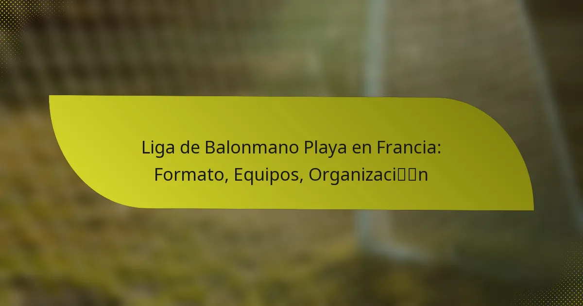 Liga de Balonmano Playa en Francia: Formato, Equipos, Organización
