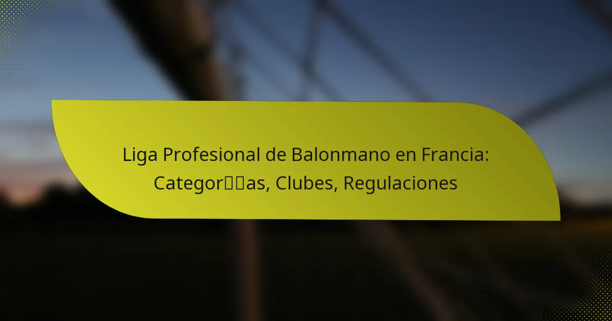 Liga Profesional de Balonmano en Francia: Categorías, Clubes, Regulaciones