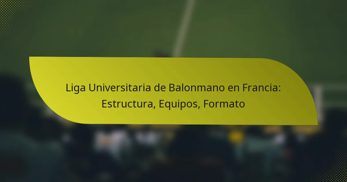 Liga Universitaria de Balonmano en Francia: Estructura, Equipos, Formato
