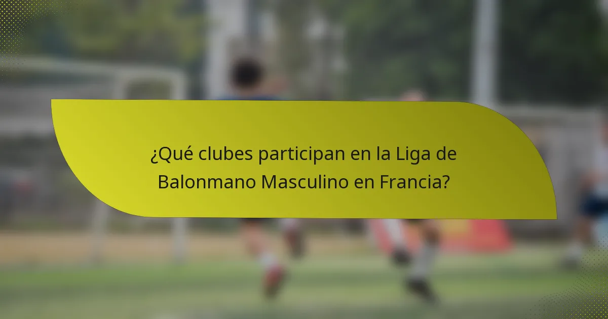 ¿Qué clubes participan en la Liga de Balonmano Masculino en Francia?