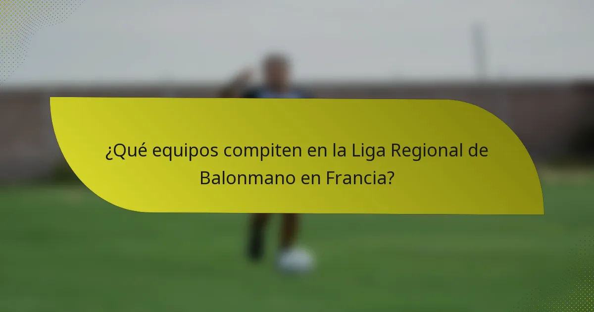 ¿Qué equipos compiten en la Liga Regional de Balonmano en Francia?